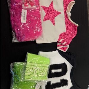 Pink Star and Number Graphic Tops